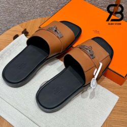 Dép Hermes Gabriel Sandal Màu Nâu Naturel Calfskin Best Quality