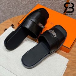 Dép Hermes Gabriel Sandal Màu Đen Calfskin Best Quality