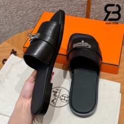 Dép Hermes Gabriel Sandal Màu Đen Calfskin Best Quality