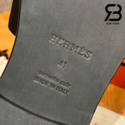 Dép Hermes Gabriel Sandal Màu Đen Epsom Calfskin Best Quality