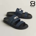 Dép Hermes Jackson Sandal Marine Epsom Noir Calfskin Best Quality