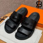 Dép Hermes Jackson Sandal Màu Đen Noir Calfskin Best Quality