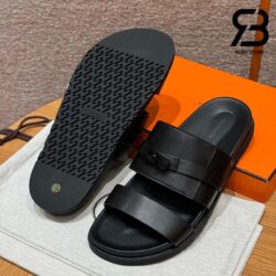 Dép Hermes Jackson Sandal Màu Đen Noir Calfskin Best Quality