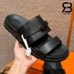 Dép Hermes Jackson Sandal Màu Đen Noir Calfskin Best Quality