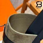 Dép Hermes Jackson Sandal Vert Toundra Suede Noir Calfskin Best Quality