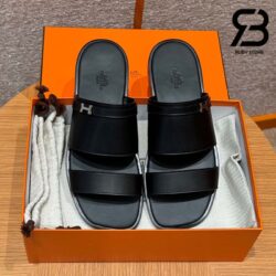 Dép Hermes Joao Sandal Màu Đen Calfskin Best Quality