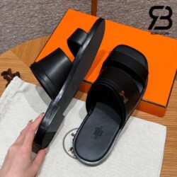 Dép Hermes Joao Sandal Màu Đen Calfskin Best Quality