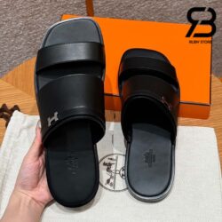 Dép Hermes Joao Sandal Màu Đen Calfskin Best Quality