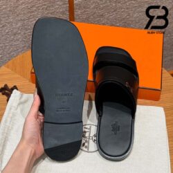 Dép Hermes Joao Sandal Màu Đen Calfskin Best Quality