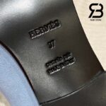Giày Hermes Iota Mule Màu Xanh Da Trời Da Lộn Best Quality