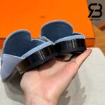 Giày Hermes Iota Mule Màu Xanh Da Trời Da Lộn Best Quality