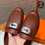 Giày Hermes Iota Mule Nâu Gold De Paris Best Quality