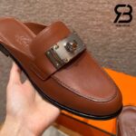 Giày Hermes Iota Mule Nâu Gold De Paris Best Quality