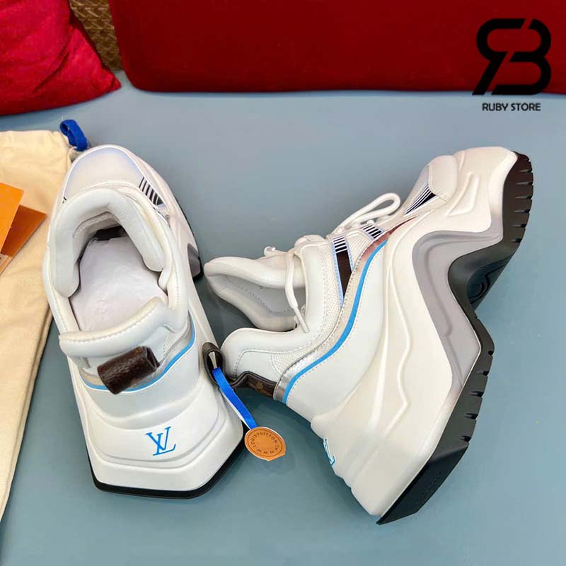 Giày LV Archlight 2.0 Platform Sneaker Màu Trắng Xanh Xám Best Quality