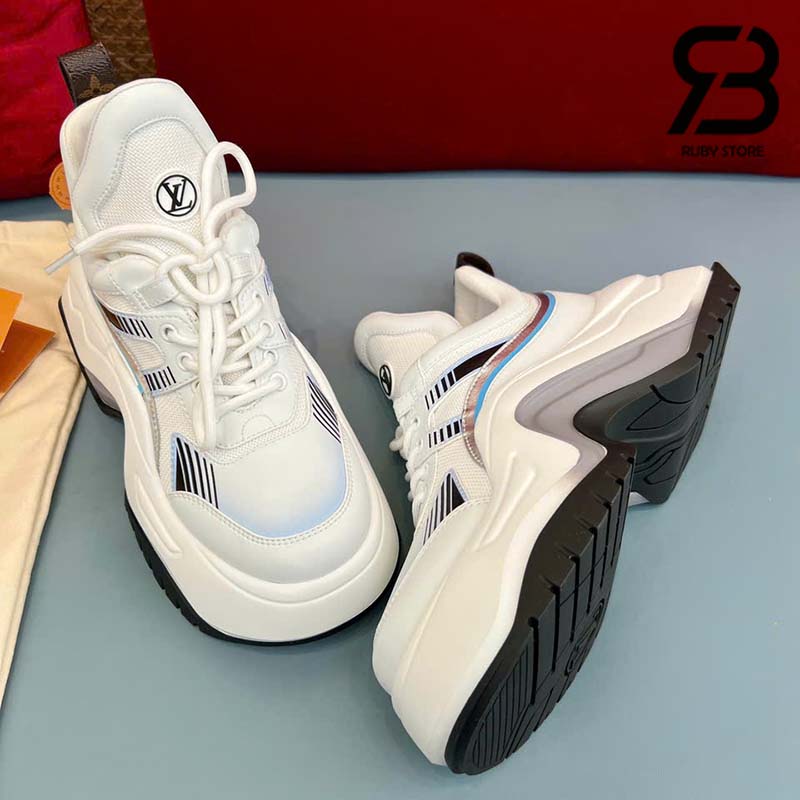Giày LV Archlight 2.0 Platform Sneaker Màu Trắng Xanh Xám Best Quality
