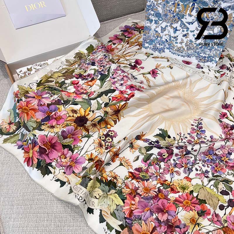 Khăn Dior 4 Saisons Soleil 90 Square Scarf Best Quality