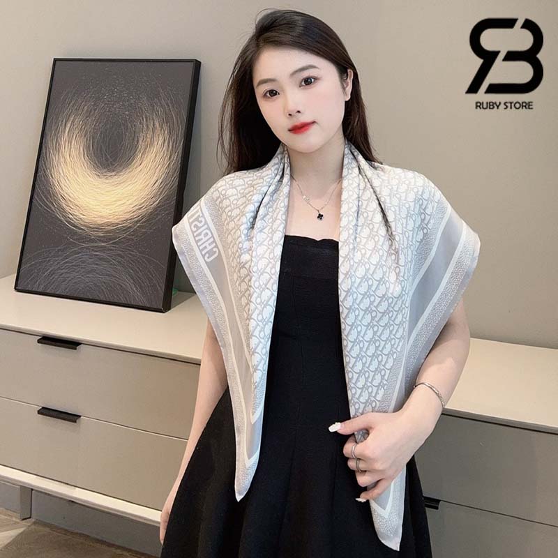 Khăn Dior Oblique Diortwin 90 Square Scarf Best Quality