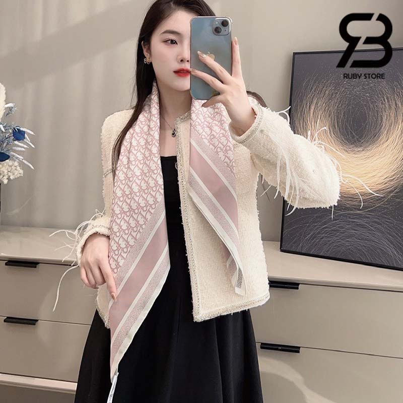 Khăn Dior Oblique Diortwin 90 Square Scarf Best Quality