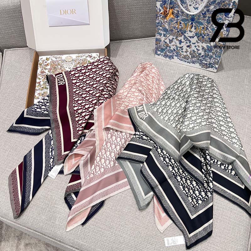 Khăn Dior Oblique Diortwin 90 Square Scarf Best Quality