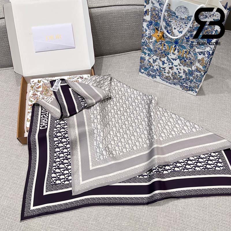 Khăn Dior Oblique Diortwin 90 Square Scarf Best Quality