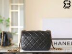 Túi Chanel 24B 22 Mini Flap Bag Vintage CC Logo Đen Bóng Da Cừu 19CM Best Quality
