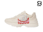 Giày Gucci Rhyton Ivory Red Double GG Màu Kem Chữ Đỏ