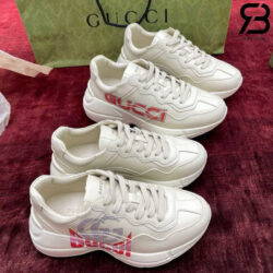 Giày Gucci Rhyton Ivory Red Double GG Màu Kem Chữ đỏ