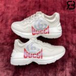 Giày Gucci Rhyton Ivory Red Double GG Màu Kem Chữ đỏ