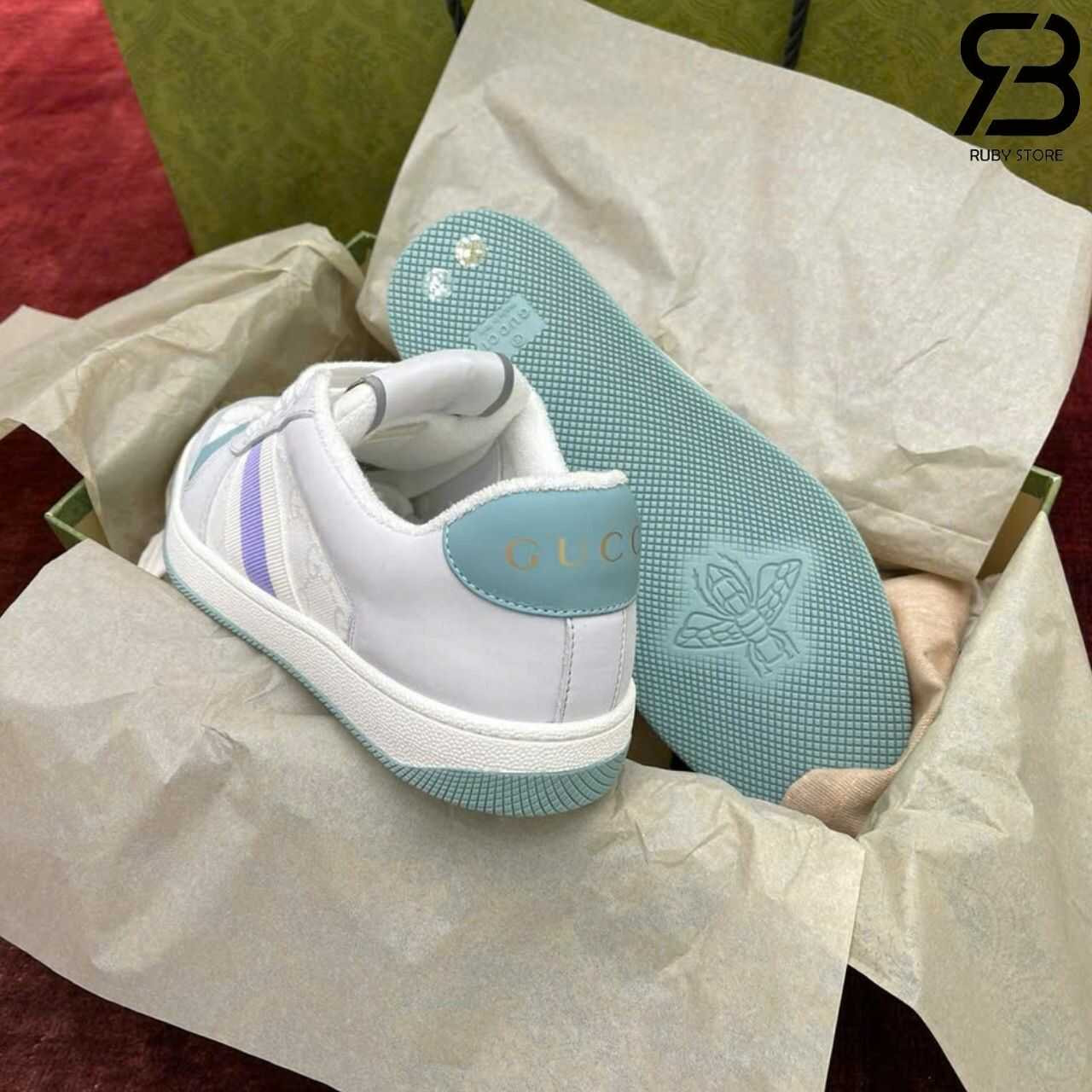 Giày Gucci Screener Light Blue White Trắng Xanh Best Quality