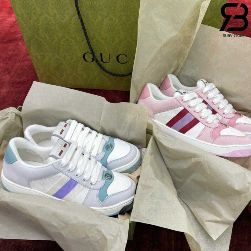 Giày Gucci Screener Light Blue White Trắng Xanh Best Quality