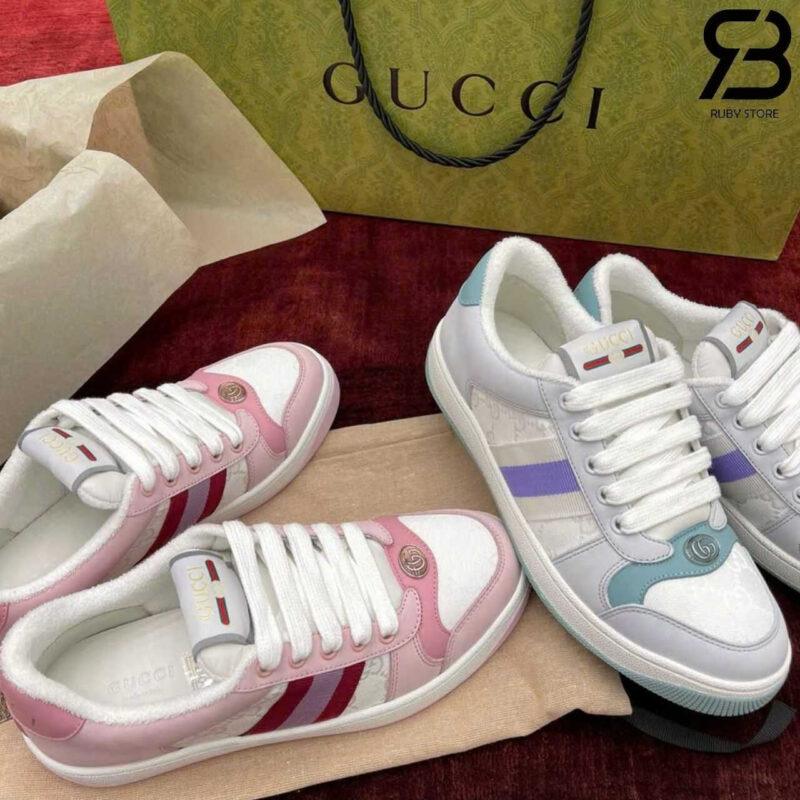 Giày Gucci Screener Light Blue White Trắng Xanh Best Quality