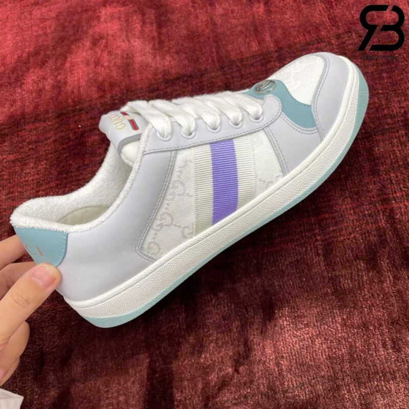 Giày Gucci Screener Light Blue White Trắng Xanh Best Quality