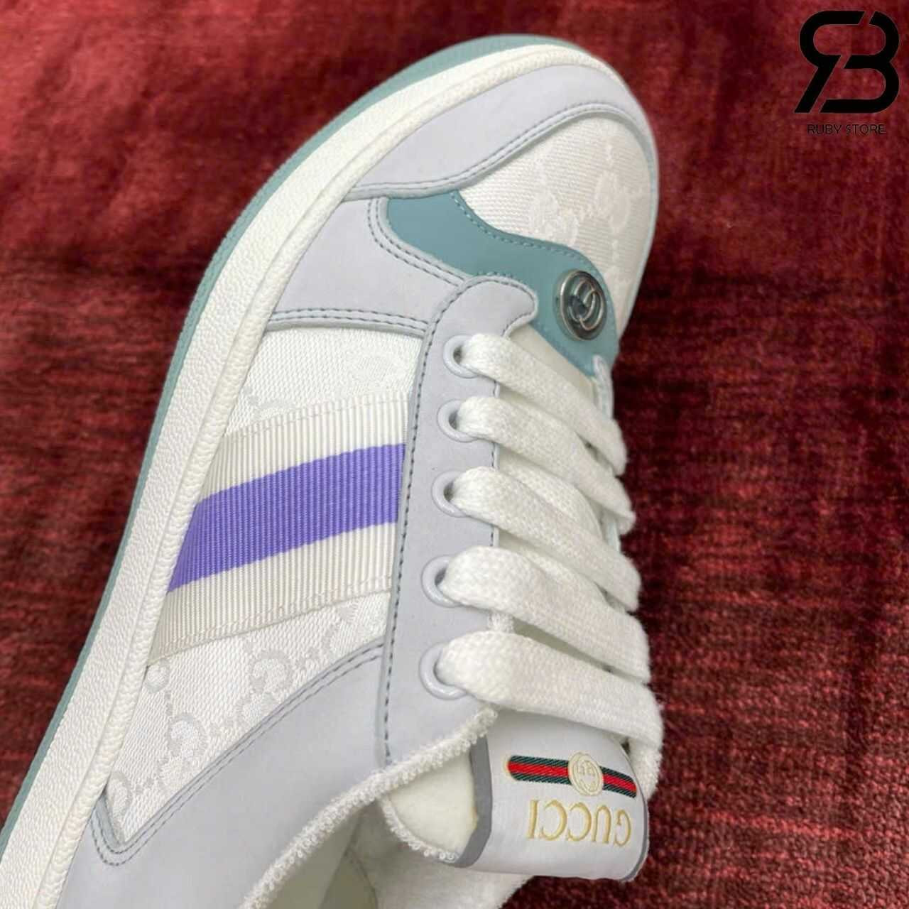 Giày Gucci Screener Light Blue White Trắng Xanh Best Quality