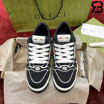 Giày Gucci Screener Trainer With Web Black White đen viền trắng