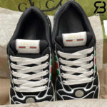 Giày Gucci Screener Trainer With Web Black White đen viền trắng