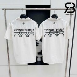 Áo LV Open Collar Short-Sleeved Cotton Shirt Pont Neuf Màu Trắng Sữa Best Quality