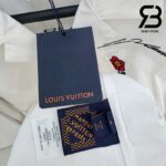 Áo LV Open Collar Short-Sleeved Cotton Shirt Pont Neuf Màu Trắng Sữa Best Quality