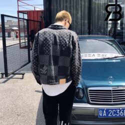 Áo Khoác LV x Nigo Giant Damier Wave Monogram Grey Denim Jacket Best Quality