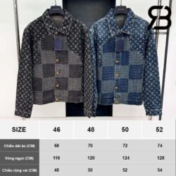 Áo Khoác LV x Nigo Giant Damier Wave Monogram Grey Denim Jacket Best Quality