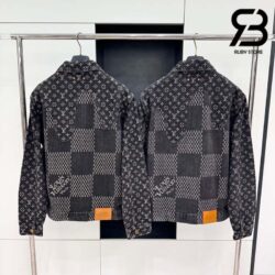 Áo Khoác LV x Nigo Giant Damier Wave Monogram Grey Denim Jacket Best Quality