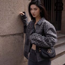 Áo Khoác LV x Nigo Giant Damier Wave Monogram Grey Denim Jacket Best Quality