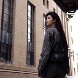 Áo Khoác LV x Nigo Giant Damier Wave Monogram Grey Denim Jacket Best Quality