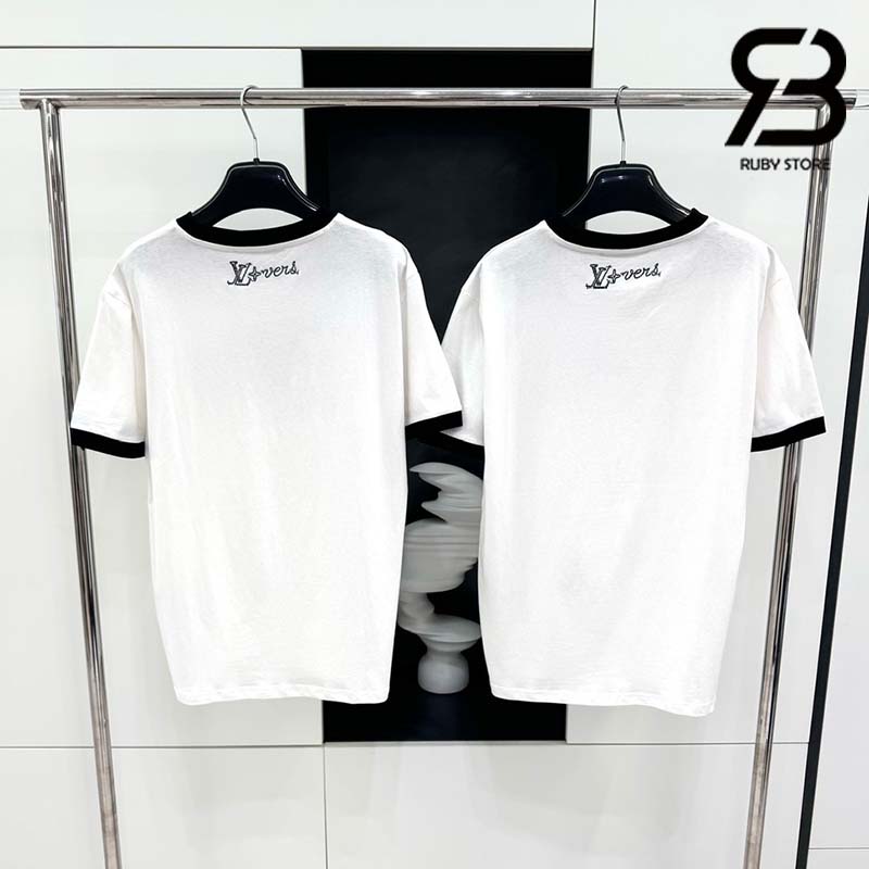 Áo Thun LV Cotton T-Shirt Crystal 1854 Trắng Đen Best Quality