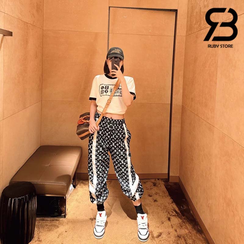 Áo Thun LV Cotton T-Shirt Crystal 1854 Trắng Đen Best Quality