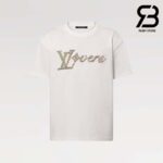 Áo Thun LV Embroidered Short-Sleeved T-Shirt Lovers Màu Trắng Sữa Best Quality