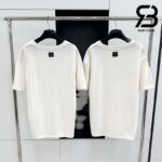 Áo Thun LV Embroidered Short-Sleeved T-Shirt Lovers Màu Trắng Sữa Best Quality