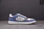 Giày B27 Low-Top Blue White Smooth Calfskin With White Dior Oblique Galaxy Siêu Cấp