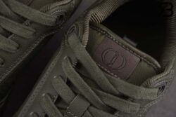 Giày Dior B27 Low-Top Khaki Grained Calfskin and Khaki Dior Gravity Leather Siêu Cấp