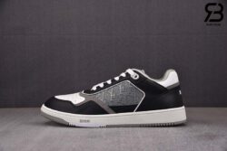 Giày Dior B27 Low-Top Black White Dior Oblique Jacquard Ruthenium Metallic Threads Siêu Cấp