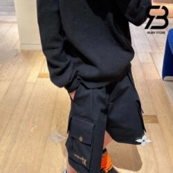 Quần LV Cotton Utility Cargo Shorts Màu Đen Lovers Best Quality